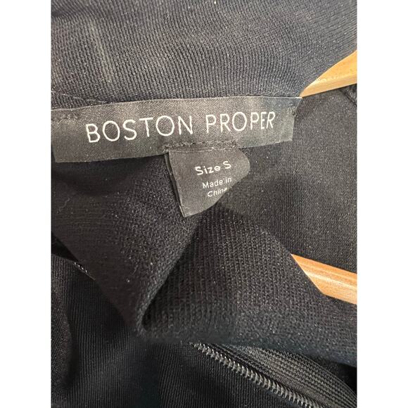 Boston Proper Long Sleeve Asymmetrical Dress Black Size Small JL - Picture 6 of 8